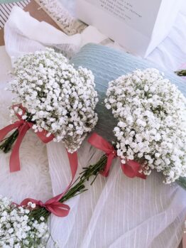 White BabyBreath Bridesmaid Bouquet