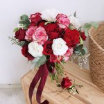 red bridal bouquet